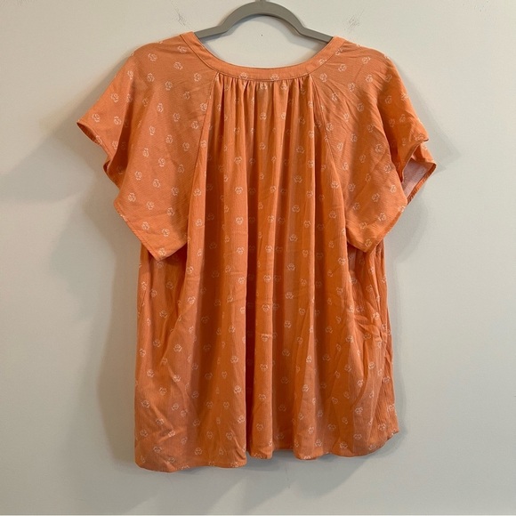 Women’s Torrid Orange V-Neck short sleeve Women's blouse size 1X - Picture 4 of 4